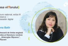 Elena Batîr, profesoară de limbă engleză și limbă și literatură română din orașul Rîșcani: „Profesorul e cel care poate crea oportunități semnificative pentru ca elevul să învețe”